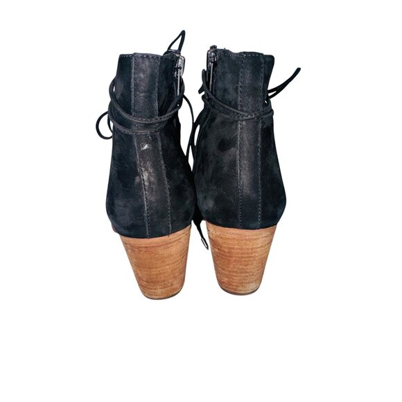 Sam Edelman Millard Lace-Up Boots Black Suede Ankle Bootie 10 Boho Cottage Core - Picture 9 of 14